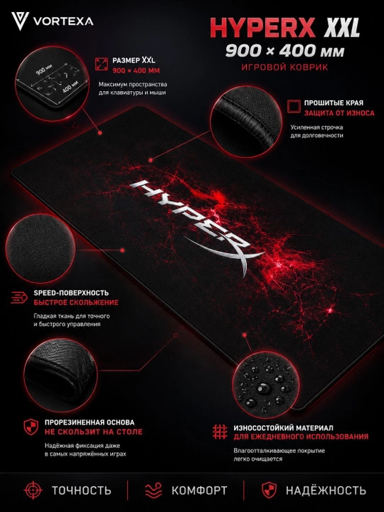 Игровой коврик для мыши XXL 900×400 мм, Speed, прошитые края