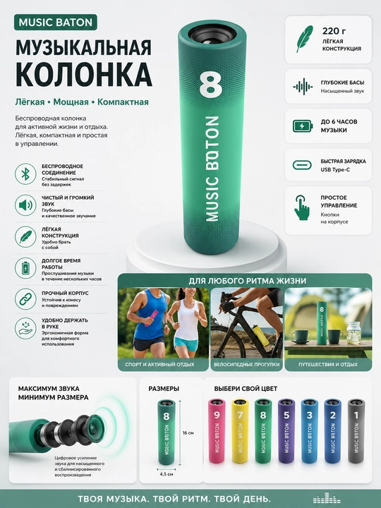 Портативная колонка для велосипеда – мощный бас и powerbank 3000 мАч! - 