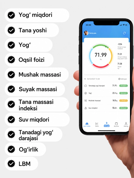 Tarozi elektron aqqli, pol tarozi fitnes uchun