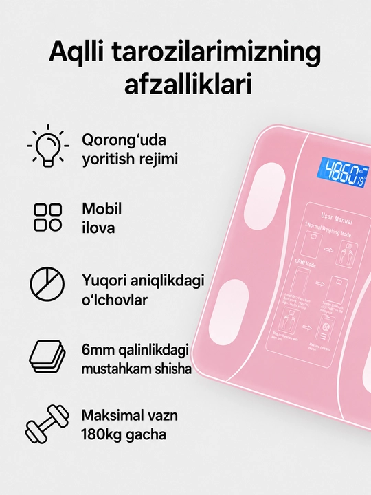 Tarozi elektron aqqli, pol tarozi fitnes uchun