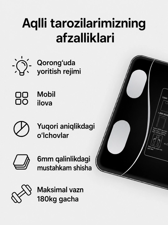 Tarozi elektron aqqli, pol tarozi fitnes uchun