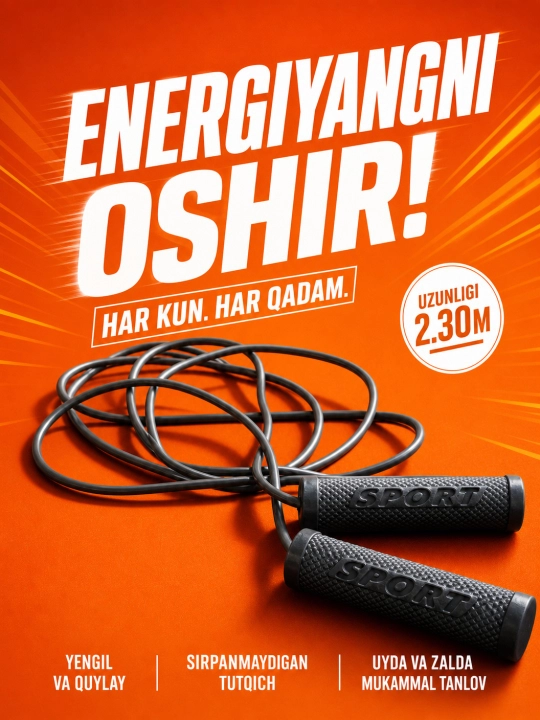 Fitnes, kardio va kuch mashqlari uchun arqon - 