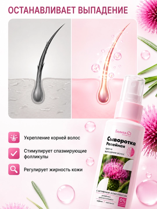 Zardob Belita-M Burdock soch to'kilishiga qarshi, 150 ml