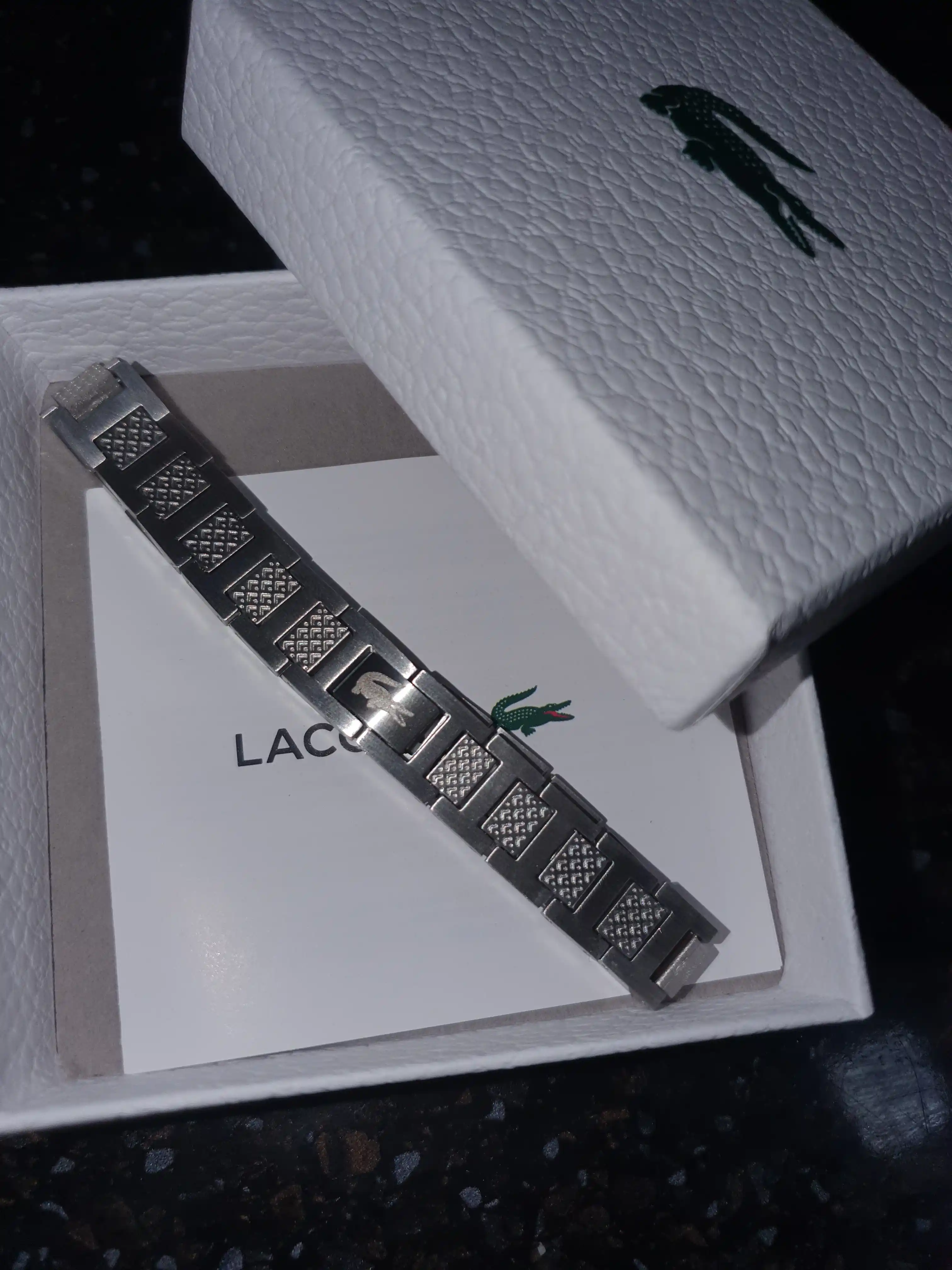 Braslet Lacoste erkaklar uchun, sovg'a qutisi bilan