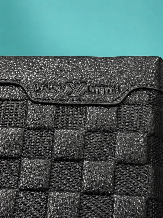 Мужской клатч из натуральной кожи 30×20 см, чёрный, business casual