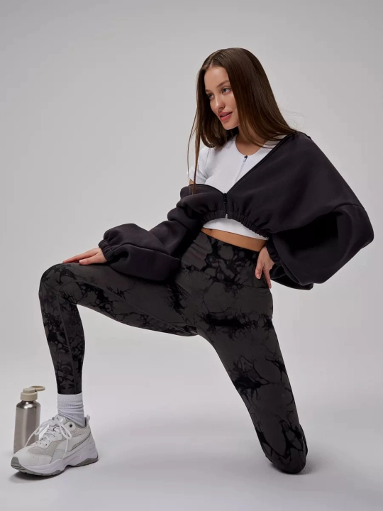 Ayollar uchun "push-up" effektli sport legginslari, bel qismi baland fitnes legginslari
