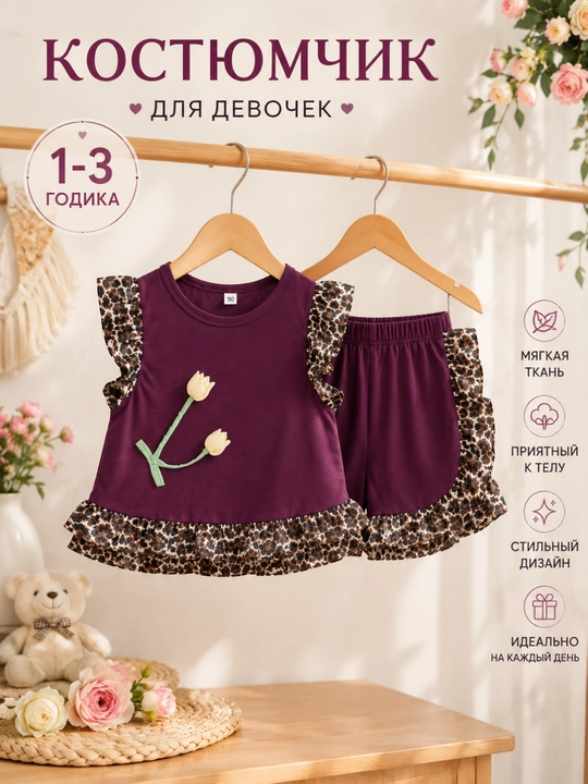 Детский летний костюм для девочки - 