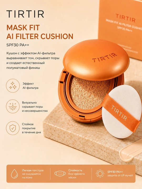TIRTIR Mask Fit AI Filter Cushion SPF30 PA++ Kushon - 