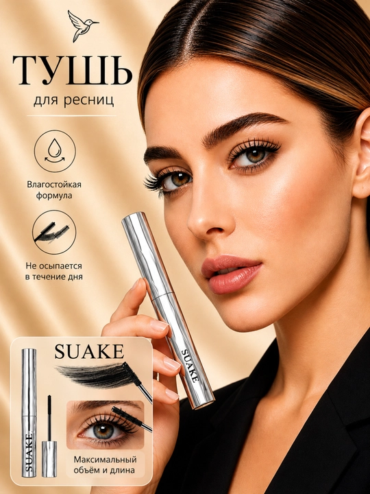 SUAKE Professional Тушь для ресниц 360°, объем и удлинение, 2 г