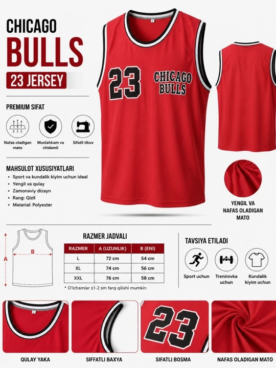 Erkaklar sport maykasi - CHICAGO BULLS 23 - 