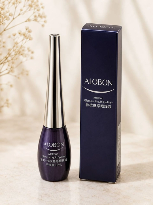 ALOBON Glamour Liquid Eyeliner 8 ml, suvga chidamli, qora suyuq podvodka