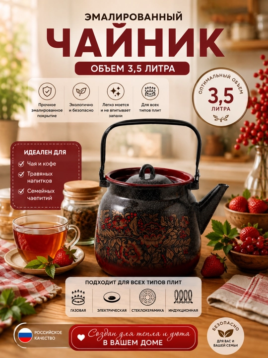 Emallangan 3,5 litrli choynak - 