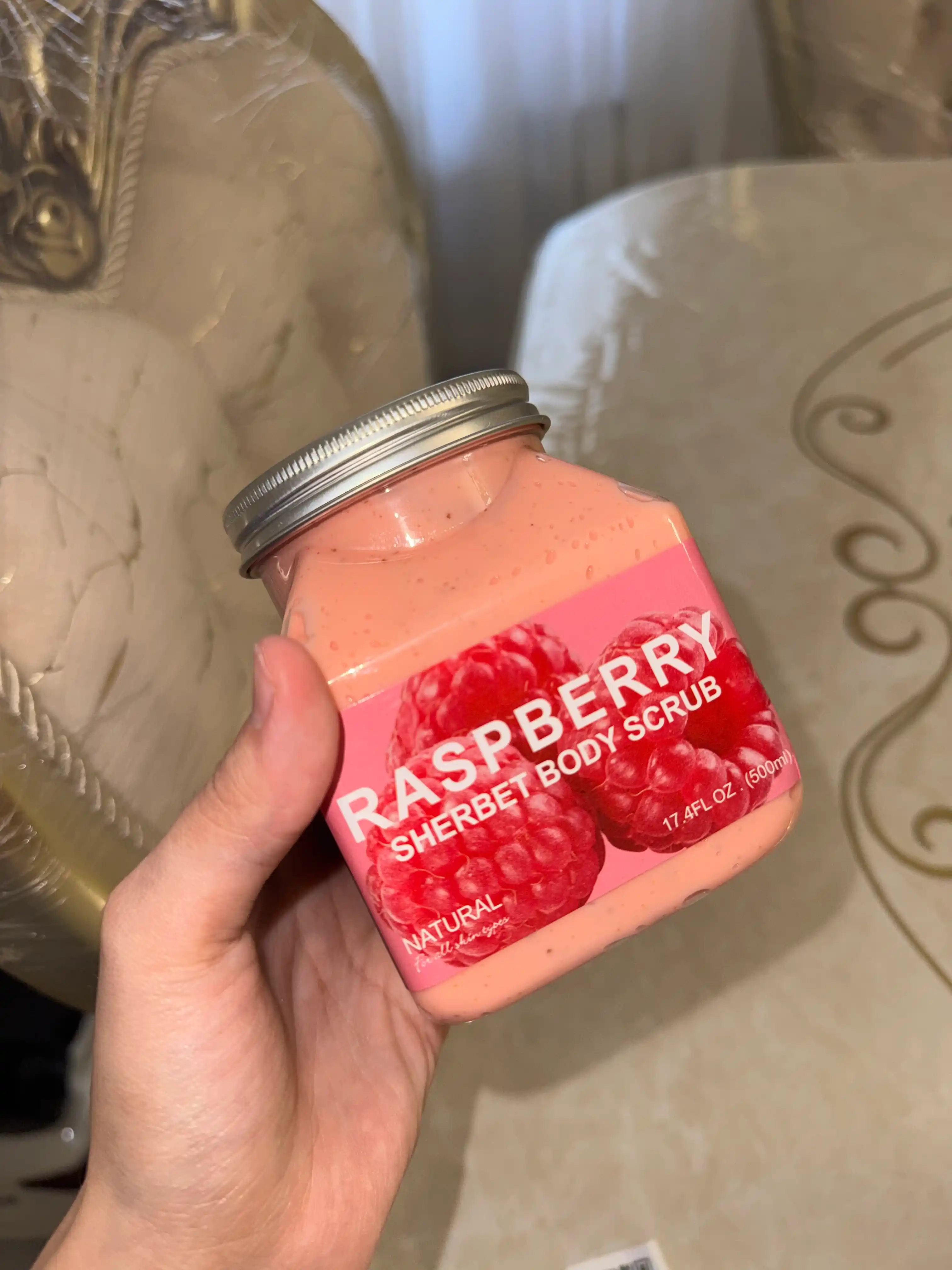 Скраб для лица и тела Wokal Sherbet Body Scrub, с экстрактом малины и клубники, 500/350 гр
