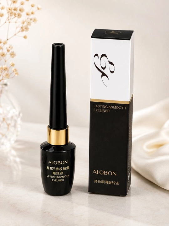 ALOBON Lasting Smooth Eyeliner, 8 ml, suvga chidamli qora suyuq podvodka - 