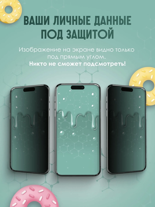IPhone 15/16/17 uchun "GLAZUR" ANTISHPION (antijosus) himoya oynasi