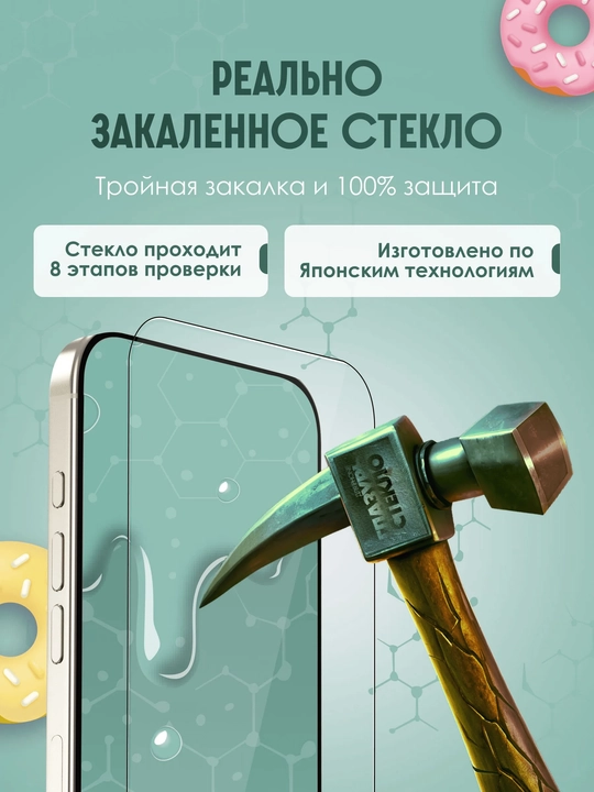 IPhone 15/16/17 uchun "GLAZUR" ANTISHPION (antijosus) himoya oynasi