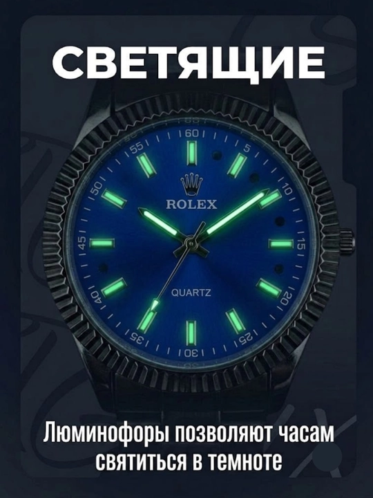 Erkaklar soati, qo‘l soati, klassik uslubda, Rolex, kvars, temir tasmali