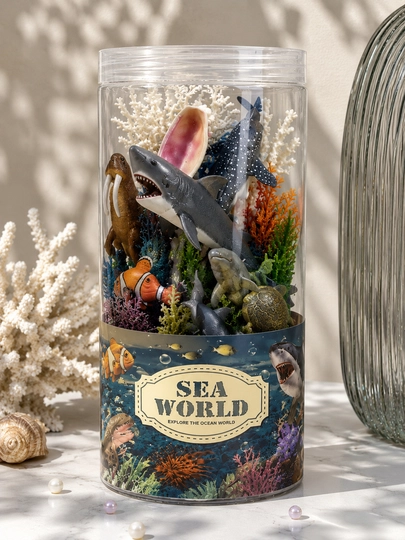 Игровой набор Sea World с морскими животными, пластиковые фигурки, 3+ — DIZSTRE-DENGIZHAYVONLARI-МОРСК