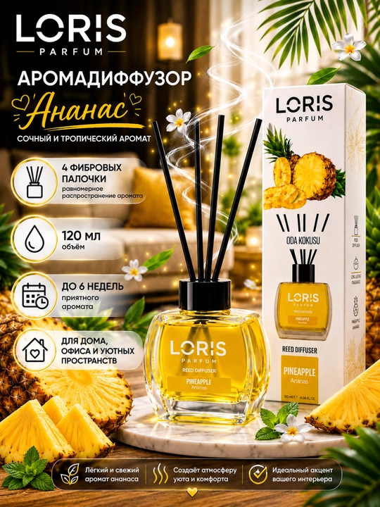 Aromadiffuzor LORIS, uy va ofis uchun xushbo‘ylantirgich, 120 ml - 
