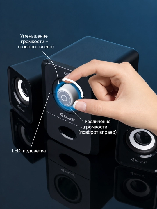 Компьютерная акустическая система Kisonli U-2900BT 2.1, Bluetooth питание от USB сабвуфер