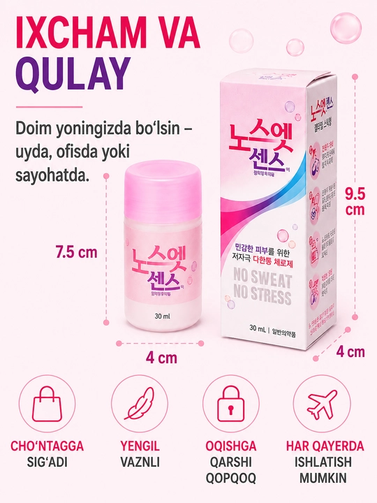 Erkaklar va ayollar uchun No Sweet No Stress dezodorant-antiperspiranti, 30 ml