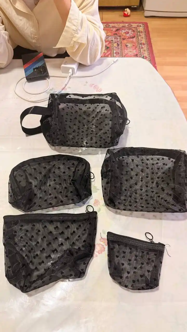 Ayollar uchun kosmetichka to'plami, shaffof fermuarlı kosmetichka, organayzer