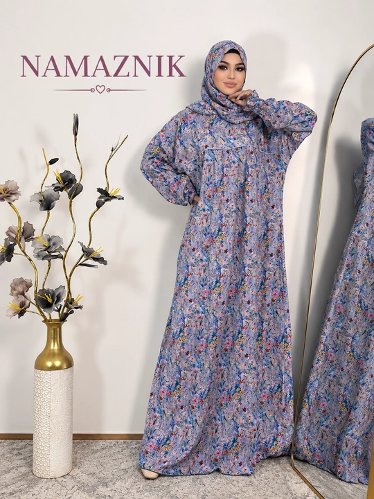 Namoz uchun ko'ylak, Umra ko‘ylagi, Muslimalar ko‘ylagi, Ro‘moli bilan to‘plam, NAMAZNIK - 