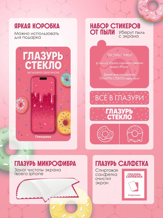 Защитное стекло «ГЛАЗУРЬ» для iPhone 17, глянцевое