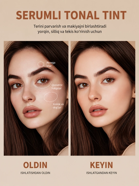 MEIDIÁN Serumli Tonal Krem-Stik — Tabiiy Qoplama, Namlantiruvchi Formula, 18 g
