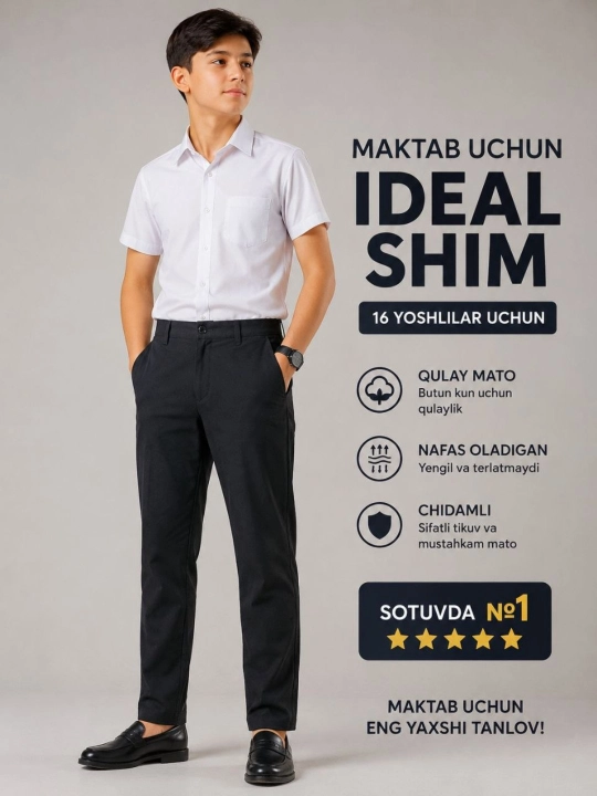 Bolalar shimlari 10-16 yosh maktab o'quvchilari uchun