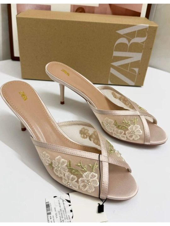 Женские мюли, туфли на каблуке, босоножки, ZARA, на 1 размер меньше