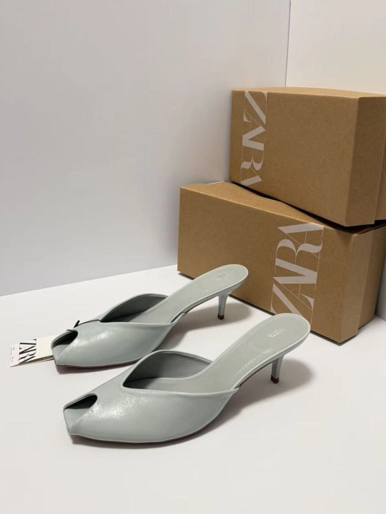 Женские мюли, туфли на каблуке, босоножки, ZARA, на 1 размер меньше