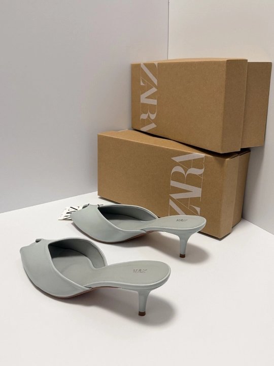 Женские мюли, туфли на каблуке, босоножки, ZARA, на 1 размер меньше