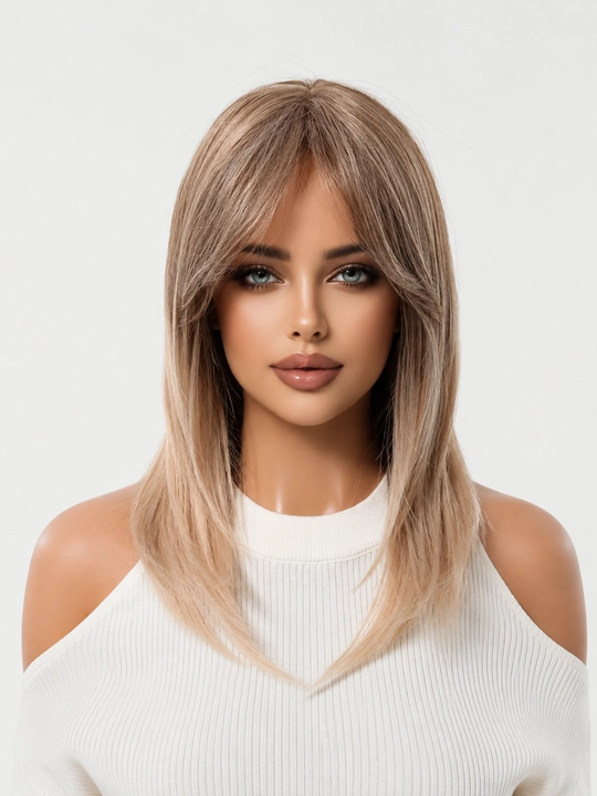 Женский парик средней длины Ash Blonde – натуральный эффект