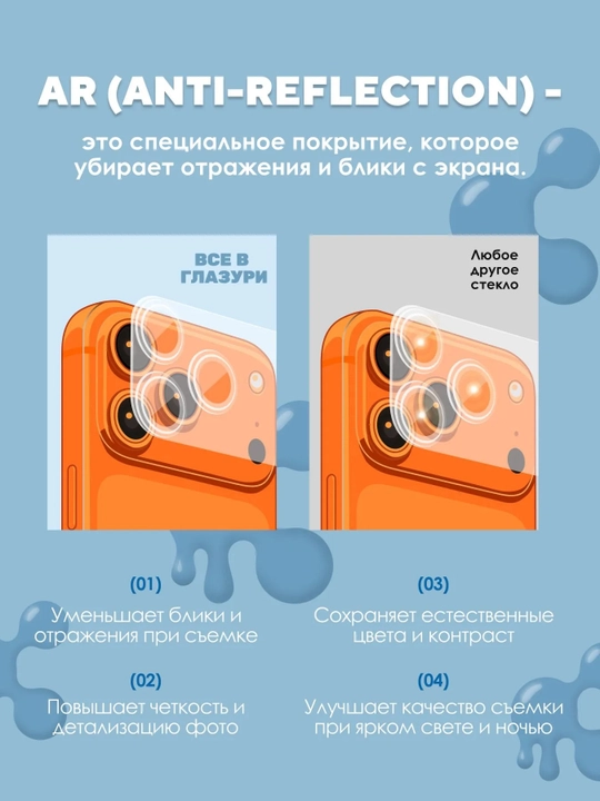 IPhone 17 Pro Max Orange uchun "GLAZUR" kamera himoya oynasi