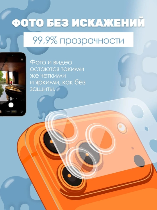 IPhone 17 Pro Max Orange uchun "GLAZUR" kamera himoya oynasi