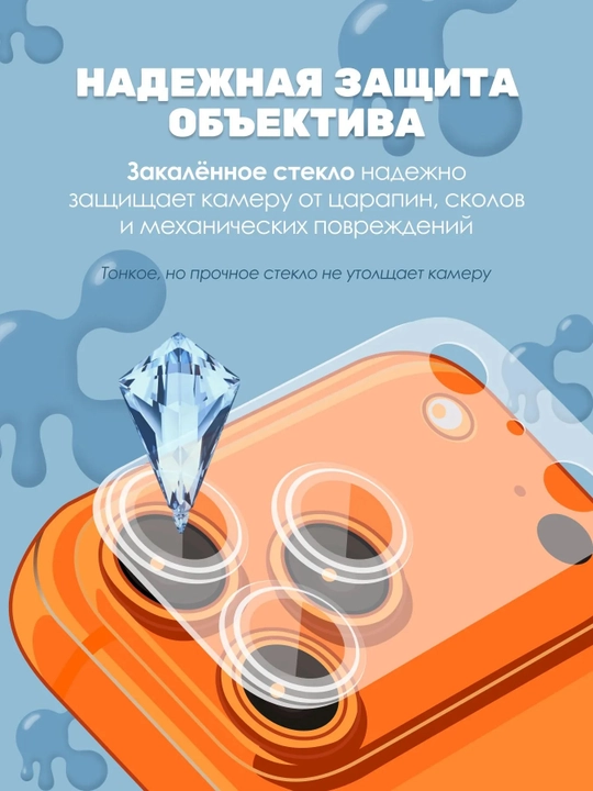 IPhone 17 Pro Max Orange uchun "GLAZUR" kamera himoya oynasi