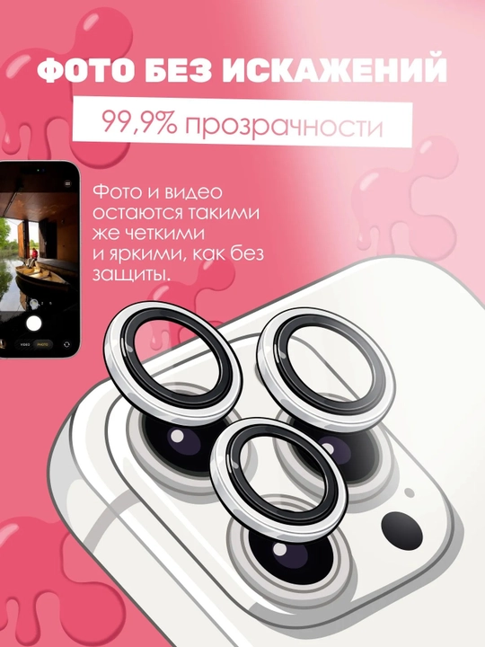IPhone 15 Pro/15 Pro Max Natural Titanium uchun "GLAZUR" kamera himoya oynasi