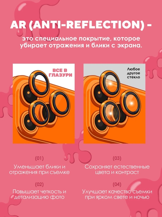 IPhone 17 Pro/17 Pro Max Orange uchun "GLAZUR" kamera himoya oynasi