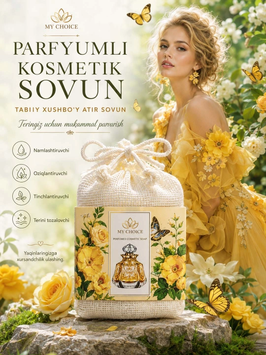Parfyumli atir Sovun. Tabiiy va xushbo‘y kosmetik 21 xil sovunlar to'plami, 250 gr