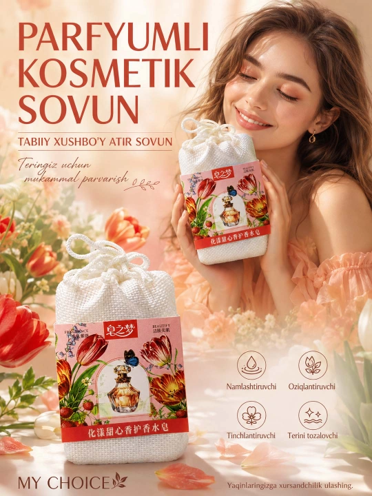 Parfyumli atir Sovun. Tabiiy va xushbo‘y kosmetik 21 xil sovunlar to'plami, 250 gr