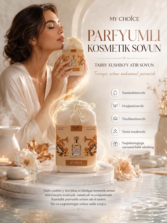 Parfyumli atir Sovun. Tabiiy va xushbo‘y kosmetik 21 xil sovunlar to'plami, 250 gr