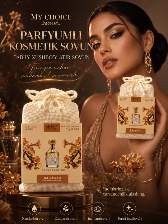Parfyumli atir Sovun. Tabiiy va xushbo‘y kosmetik 21 xil sovunlar to'plami, 250 gr