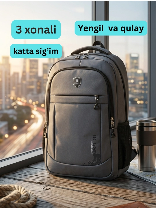 Universal ryukzak, maktab sumkasi, klassik, yo‘l sumkasi