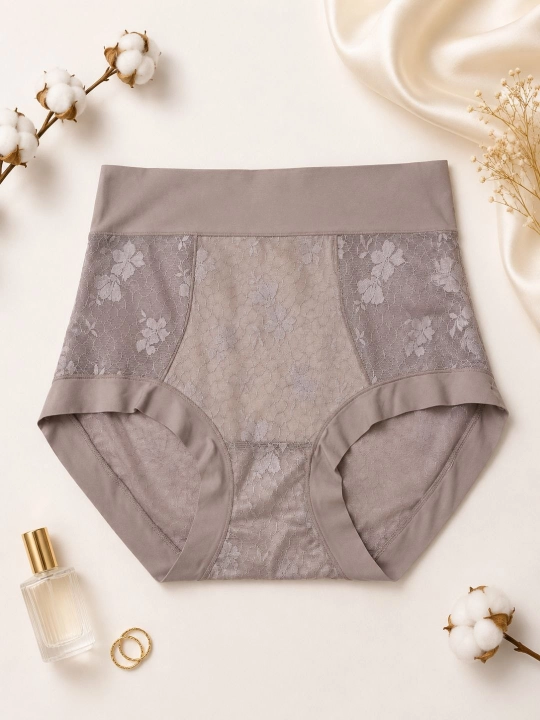 Ayollar uchun yuqori o‘rindiqli va qorinni qo‘llab-quvvatlovchi, to‘rli, yumshoq, L-XL li slip trusiklar - 