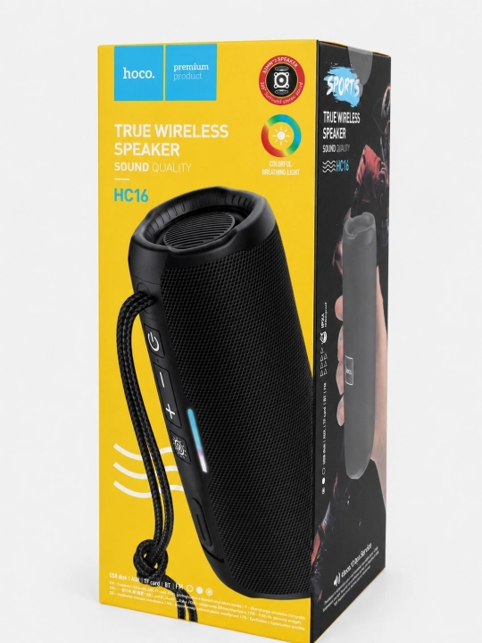 Hoco HC16 portativ Bluetooth kolonkasi — RGB yoritgich va Bluetooth 5.3 texnologiyasiga ega