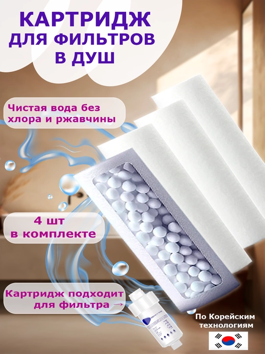 Картридж для фильтра для душа и ванны, от ржавчины и хлора - 