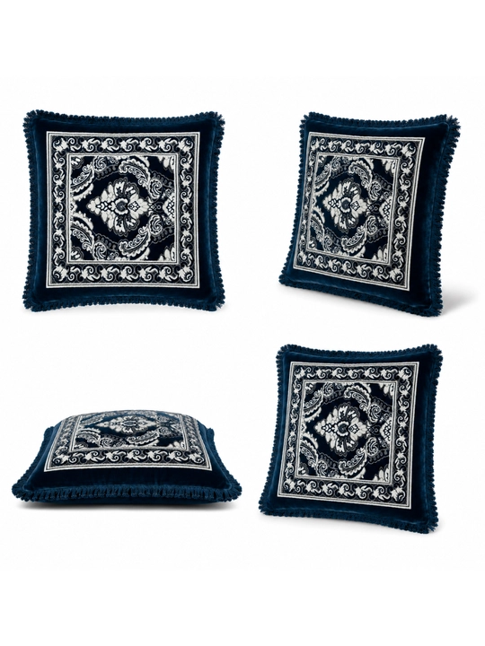 Velyur yostiq jild, bezakli yostiq jild, 70x70 sm o‘lchamli baxmal yostiq jild - 