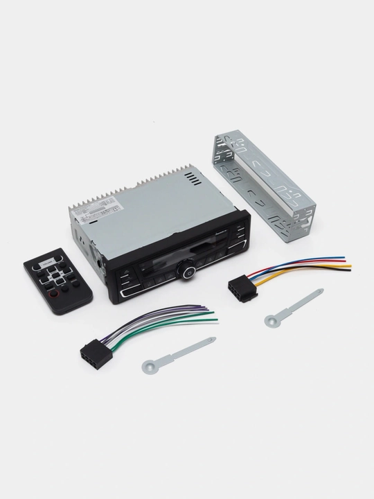 Avtomagnitola 1DIN Bluetooth USB AUX FM-radio pultli