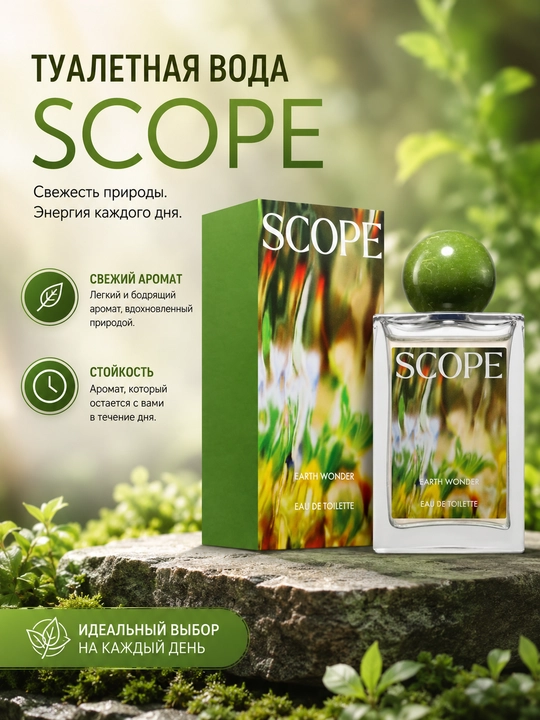 Scope Earth Wonder xushbo‘y suvi, 50 ml  - 